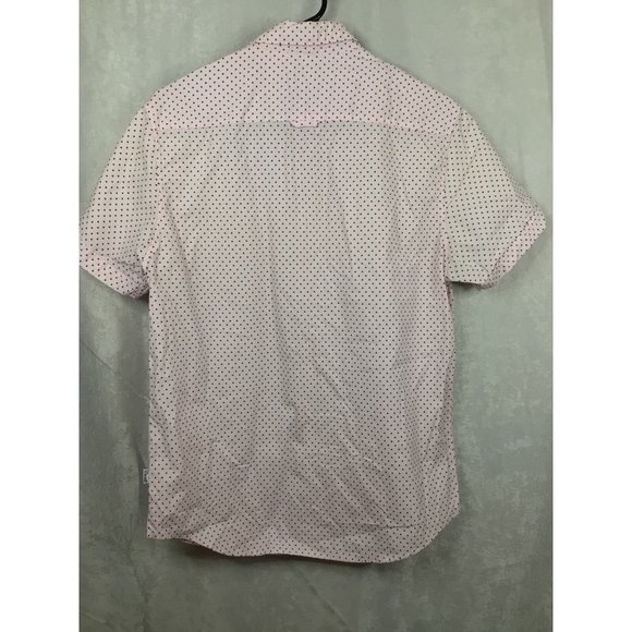 Denim & Flower Men's Slim Fit Short Sleeve Button Up Size Medium Pink - Picture 11 of 12
